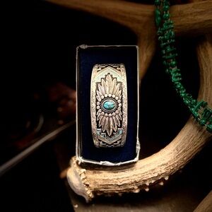 Montana Silversmiths Silver Bracelet with Turquoise and Teal Accents